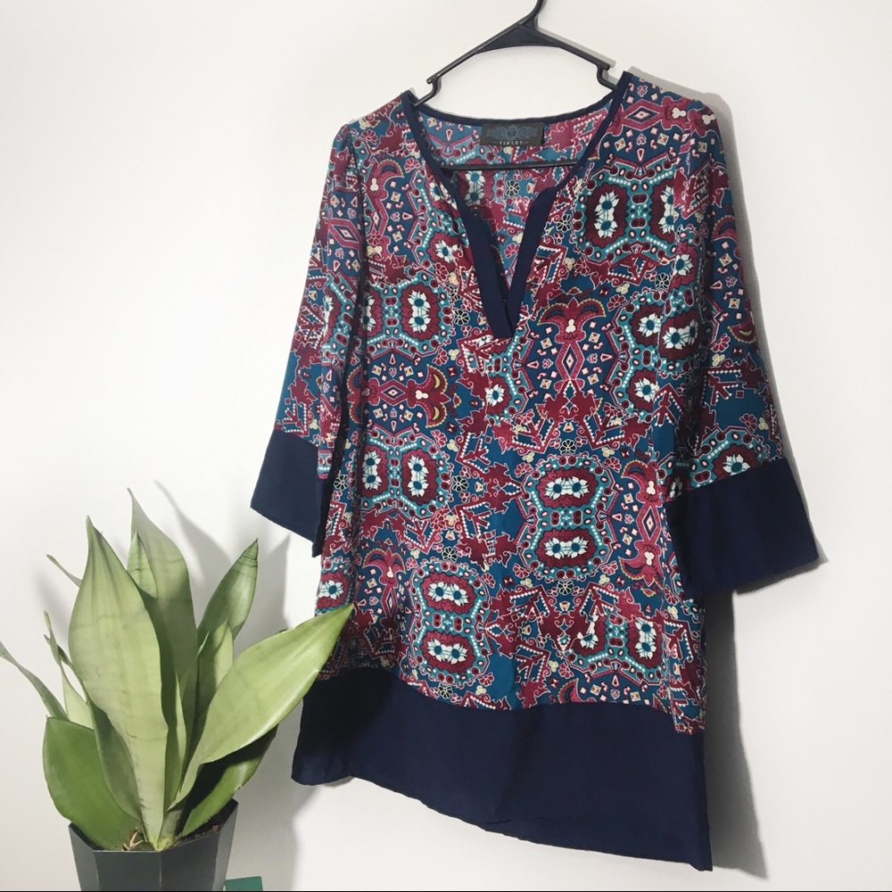 Tinley | Boho Inspired 3/4 Sleeve Tunic Size S